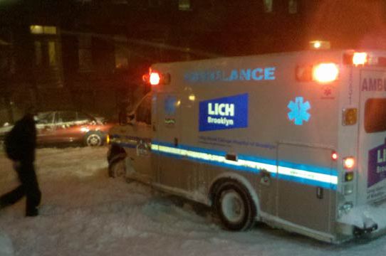 An ambulance stuck in Brooklyn